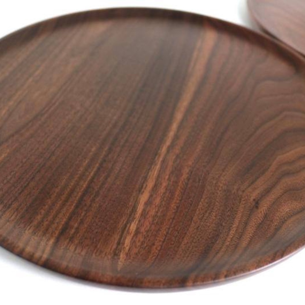 Dinner plates 8 solid walnut handcrafted 11 inch